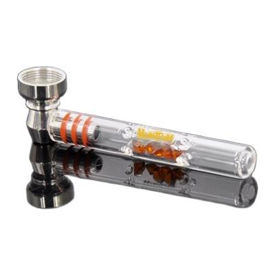 China New Style Portable GLASS+METAL Pipes Luxury Smoking Pipe Cigarette Smoking Accessories YD221-hp for sale