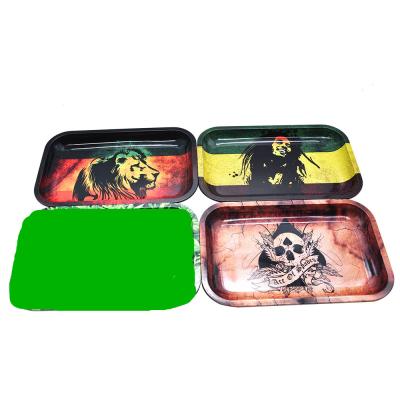 China Custom Logo Cigarette Panel 27.5*17.5cm Tinplate Cigarette Tray Tobacco Rolling Tray 275*175*23 mm Rolling Tray Accessories 27.5*17.5cm for sale