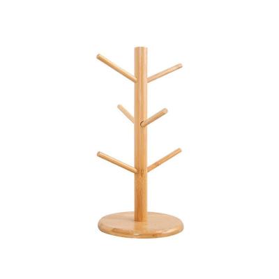 China Viable Custom Coffee Tree Holder Coffee Tea Cup Organizer Removable Bamboo Cup Holder for sale