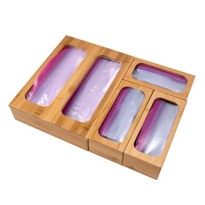 China Custom 5 Pcs Drawer Storage Sandwich Organizer Sustainable Snack Bag Bamboo Ziplock Organizer for sale