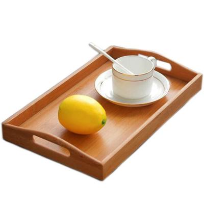 China Modern Rustic Breakfast Tray Coffee Tea Fruit Storage Bamboo Countertop Tray for sale