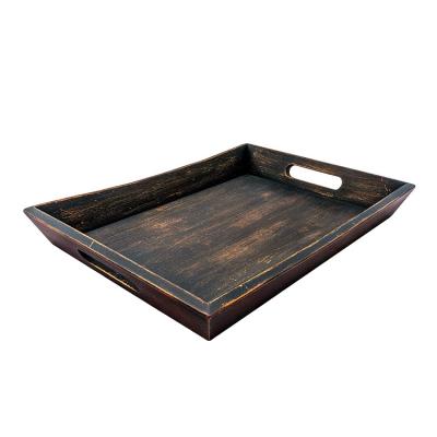 China Modern Hot Sale Modern Coffee Table Tray Drinks Food Porcelain Decorative Dark Brown Tray for sale