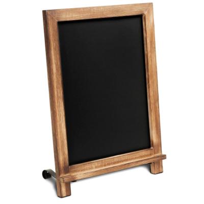 China Small Modern Rustic Wooden Kitchen Countertop Free Standing Easel Chalkboard Sign for sale