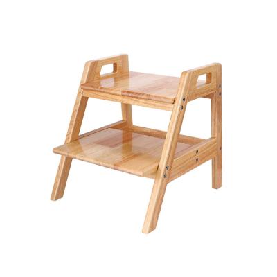 China (Other) Hot Sale 2 Adjustable Step Ladder Stool For Bathroom Bedroom Toilet Wooden Portable Step Stool for sale