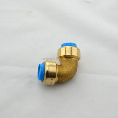 China Sharkbite Brass Elbow Lead Free Brass Thrust Fit Fittings For Pex Pipe for sale