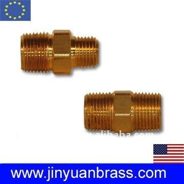 China Straight hex brass nipple and reducing brass nipple for sale