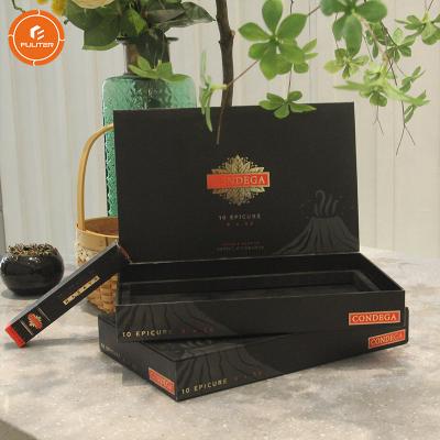 China Handmade Wholesale Custom Cardboard Black Luxury Paper Cigar Box for sale