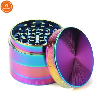 China 4 Layers Zinc Alloy Metal Tobacco Hand Grinder Muller Smoke Aluminum Rainbow Grinder for sale