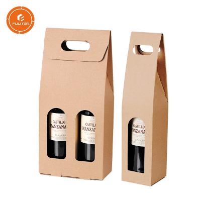 China Handmade Upscale Paper Bottle Wine Packaging Box Single And Double Red Wine Bag for sale