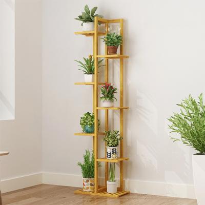 China CLASSIC Home Decor Mid Century Modern Plant Rack House Display Rack Rack Adjustable Indoor Wooden Bamboo Flower Pot Plant Rack for sale