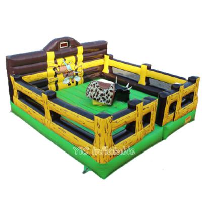 China Fun Outdoor Party Entertainment Inflatable Mechanical Bull Rodeo Riding Interactive Adult Game for sale