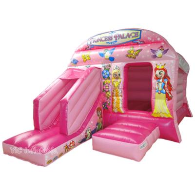 China Outdoor Kids Entertainment Inflatable Bouncy Princess Castle With Slide Combo On Sale for sale