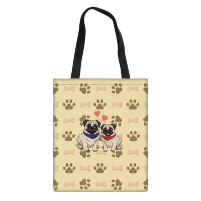 China Eco-friendly Custom Canvas Printing Fabric Eco-friendly Fonts And Patterns Foldable Tote Bags Reusable Shopping Bags With Logos for sale