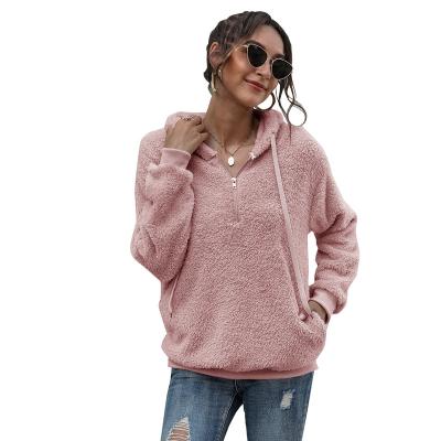 China Casual Anti-wrinkle Women's Sweatshirt Cotton Zip Up Hoodie Sportswear Autumn Winter Plush Sweater Top Sweats For Ladies for sale