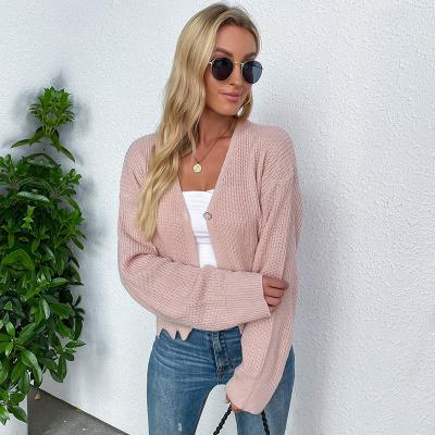 China 2021 Autumn Hot Sale Trend Loose Mature Anti-wrinkle Ladies Casual Chic Long Sleeve Knitted Cardigan Sweater Women's Coat for sale