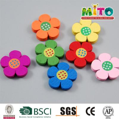 China Eco - Friendly Multi Colored Wooden Beads In Bulk For DIY Handmake for sale