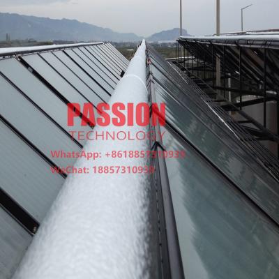 China 5000L Hotel Solar Heater Heating Blue Titanium Flat Collector Black Chrome Flat Solar Panel Swimming Pool Solar Heater for sale