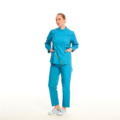 China 2022 New Style Eco-friendly Anti Bleach Women Workwear Plus Size Hospital Uniforms Medical Scrubs Natural Wholesale Long Sleeves Scrubs for sale