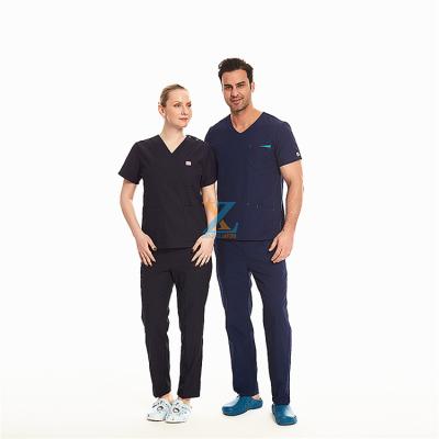 China Zipper/Button 30% Off Nurse Caregiver Scrubs Uniforms Loose Fashionable Hospital Jogger Medical Staff Workwear Sets Suit for sale