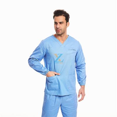 China Breathable/Comfortable/Absorb Sweat/Fashion/Non Disposable Male Design Private Label Hospital Uniform Sets Men Scrub Medical Nurse Suit Blue Pants Jogger Wholesale for sale