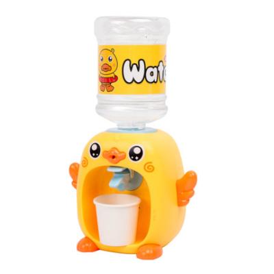 China Plastic Kitchen Toys Set Mini Cute Duck Water Dispenser with Water Bucket Drinks Kitchen Toy for Kids with Light and Sound for sale