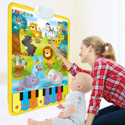 China Wall Educational English Talking Diagram For Kids Education Animal Poster And Music Piano Best Educational Toy For Toddler for sale