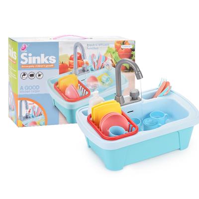 China Kitchen Set Toy Preschool Toy New Product Electric Sink Recycling Simulation Toys Child Kitchen Toys High Water Level for sale