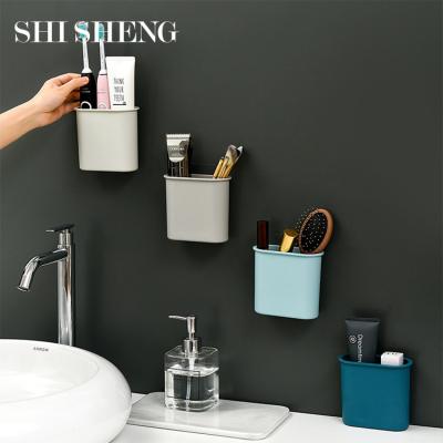 China Wall Mounted Toothbrush Shaver SHI SHENG Storage Plastic Cup Without Viable Tooth Punch For Bathroom Accessories for sale