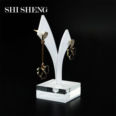 China SHI SHENG Wholesale Acrylic Stud Earring Jewelry Display Holder Hook Eco-friendly Acrylic Holder Clear for sale