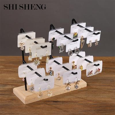 China Luxury SHI SHENG New Wood Metal Earings Card Display Stand Rack For Chain Bracelet Jewelry Main Shelf for sale