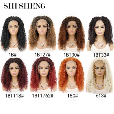 China SHI SHENG High Quality Wholesale Black 613 Blonde Deep Wave Synthetic Deep Wave Lace Front Wig For Women Use Machine Made Wig for sale