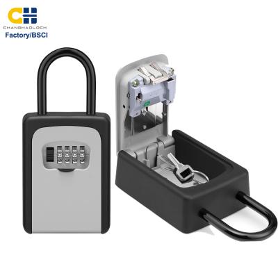 China 2021 Latest Design Apartment Key Box Wall Mount Password Protection Safe Key Safe Box With Shackle for sale