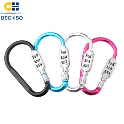 China Professional Aluminum Alloy CH-22B OEM Manufacturer Outdoor Combination Carabineer Padlock for sale