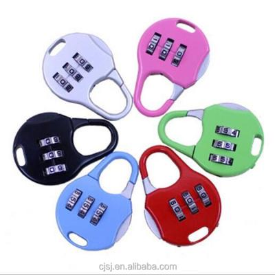 China Cute Mini Metal Zinc Alloy Material Lock Password Bag Lock With Security 3 Code Luggage Combination Padlock for sale