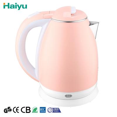 China 360 Degree Good Quality Stainless Steel Double Layer Thermal Rotation Base Electric Kettle for sale