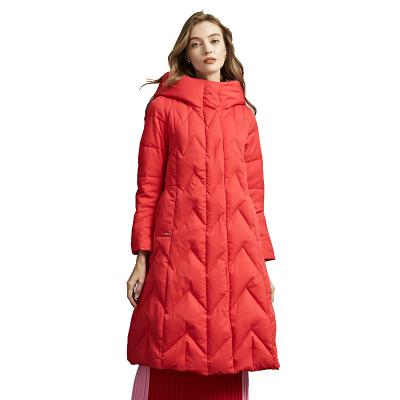 China Customized Viable Ladies Warm Hooded Winter Down Jacket Women Windproof Snow Jacket Long Stripper Oversized Coats for sale