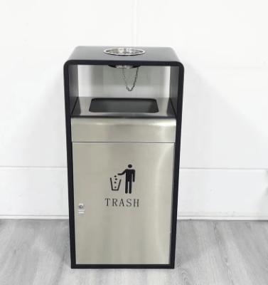 China Sustainable Commercial Street Outdoor Metal Garbage Box Stainless Public Trash Bin for sale