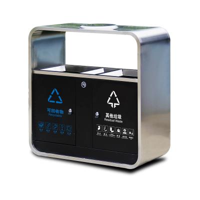 China Factory Directly Viable Wholesale City Street Advertising Galvanized Steel Trash Can Metal Outdoor Garbage Waste Bin for sale