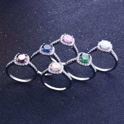 China FASHIONABLE High Quality Diamond Women Engagement Ring 925 Sterling Silver Rings With Big Gem for sale