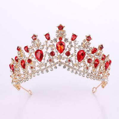 China Marry Baroque European Crystal Bridal Atmospheric Headdress Crystal Rhinestone Bridal Tiara Crown Tiara Crown for sale