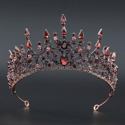 China Wedding Crown Tiara New Arrives Baroque Big Crown Wedding Tiara Birthday Show Hair Rhinestone Princess Bridal Tiara Crown for sale