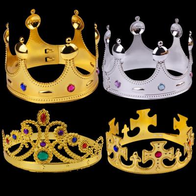 China Party Birthday Decoration for Kids and Adult Halloween Costume Crown King Crown Party Supplies Plastic Tiara Princess Tiara Crown for sale