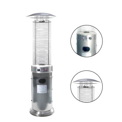 China Stocked Factory Directly Supply Wholesale Round Modern Stainless Steel Glass Tube Gas Patio Heater for sale