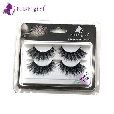 China Girl F Series 20 Models Natural Soft Free Shipping Instant Fake Mink Eyelashes 2 Pairs Full Strip Natural Eye Lashes Thick Fake Eye for sale