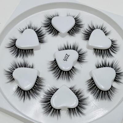 China Long Best Selling Natural Lashes 7 Pairs 3D Mink False Eyelashes 10 Styles Heart Shape Tray High Quality for sale