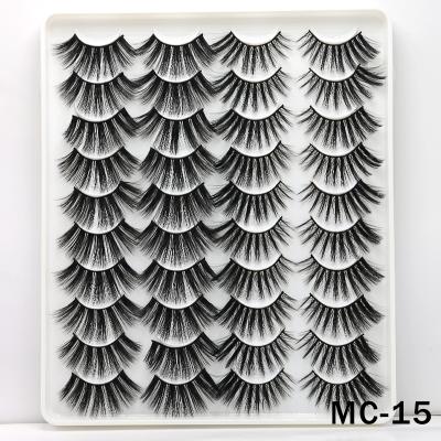 China High Quality Loop Supply 3D Mink Eyelashes 20 Pairs Lashes Sellers High Quality Beauty Makeup / Natural Tray for sale