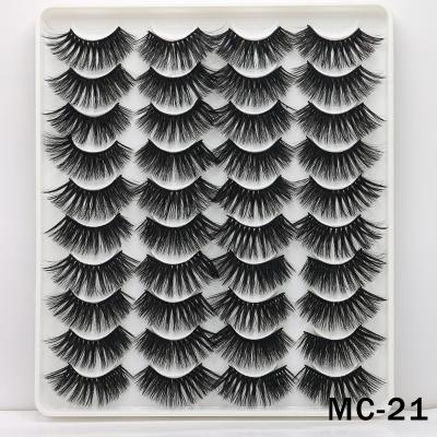 China Natural Free Shipping Wholesale Hot Selling 20 Pairs Per Set 20pairs/tray Eyelashes 3D Mink Eyelashes for sale