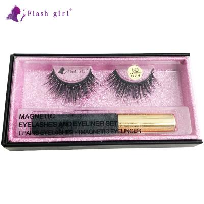 China Natural Instant Long Girl 5D-W29 5D Mink Eyelashes Magnetic Lashes Wholesale Bulk Liquid Eyeliner for sale