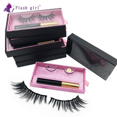 China Girl's 5DW01- 5DW48 5D Mink Magnetic Eyelashes Luxury Long Natural Instant Box Magnetic Liquid Eyeliner With Pink Box for sale