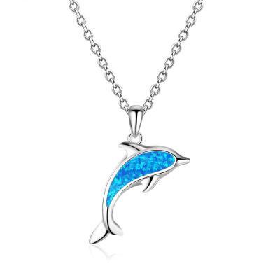 China FASHIONABLE Crystal Dolphin Tongling Chain Necklace 925 Sterling Silver Necklaces For Women Fantasy Jewelry Custom Necklaces for sale